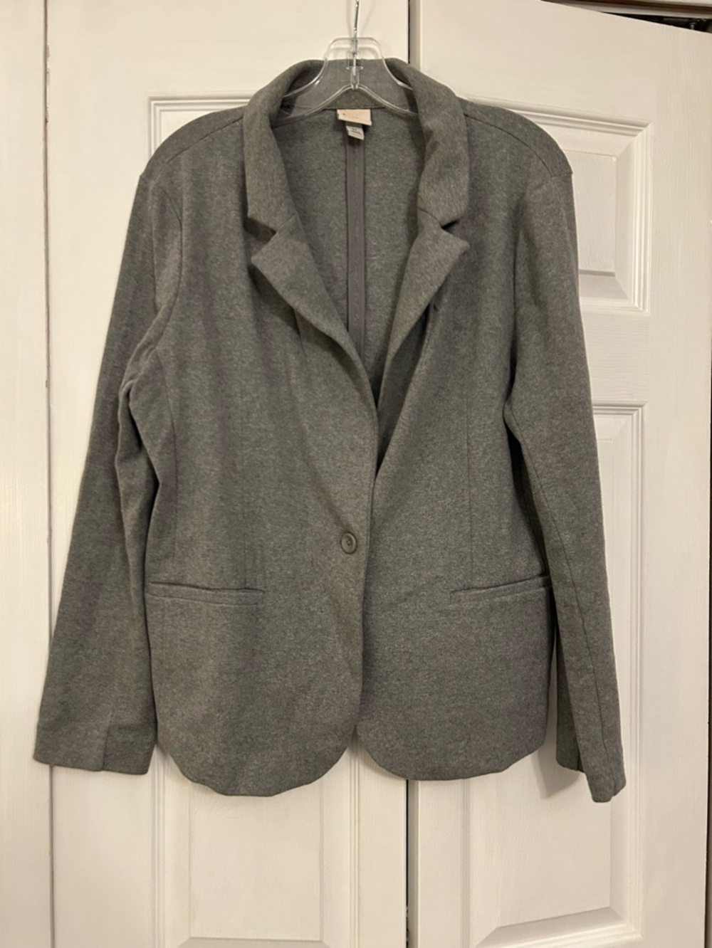 Women’s Grey Single-Button Blazer Jacket